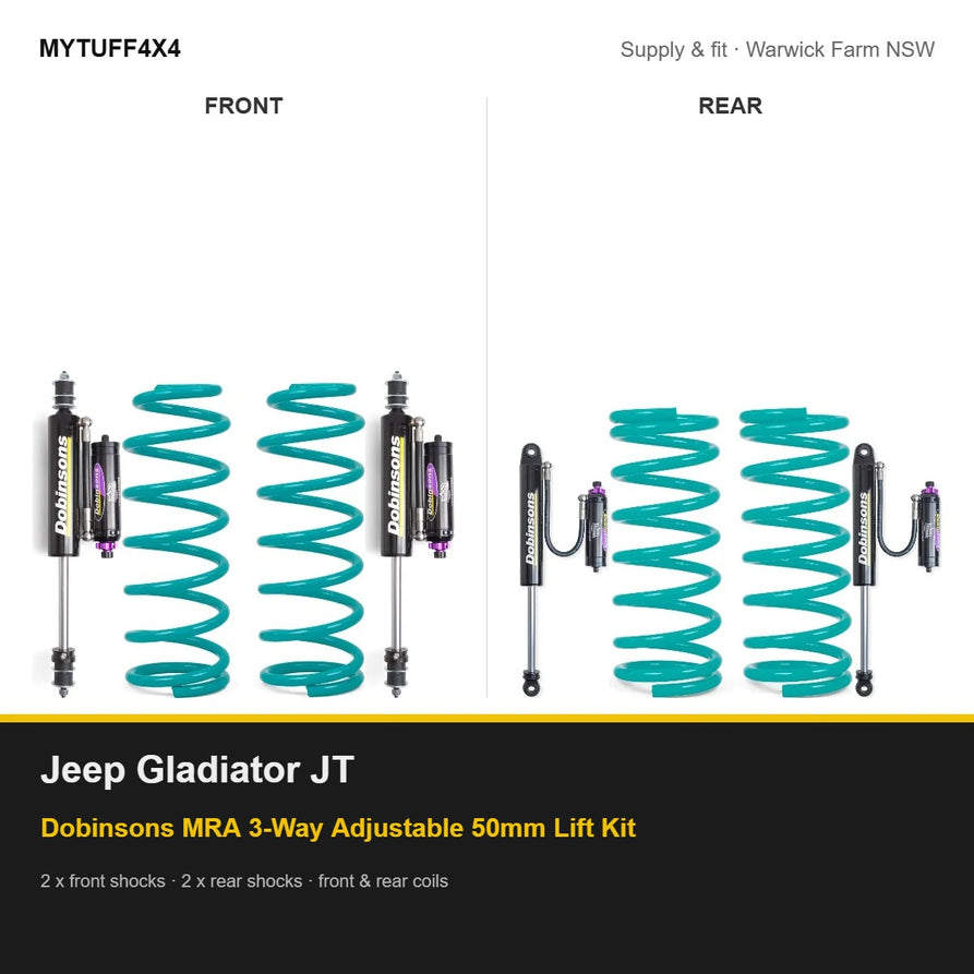 Dobinsons MRA 3-Way Adjustable 50mm Lift Kit Suitable For Jeep Gladiator JT (2018 On)