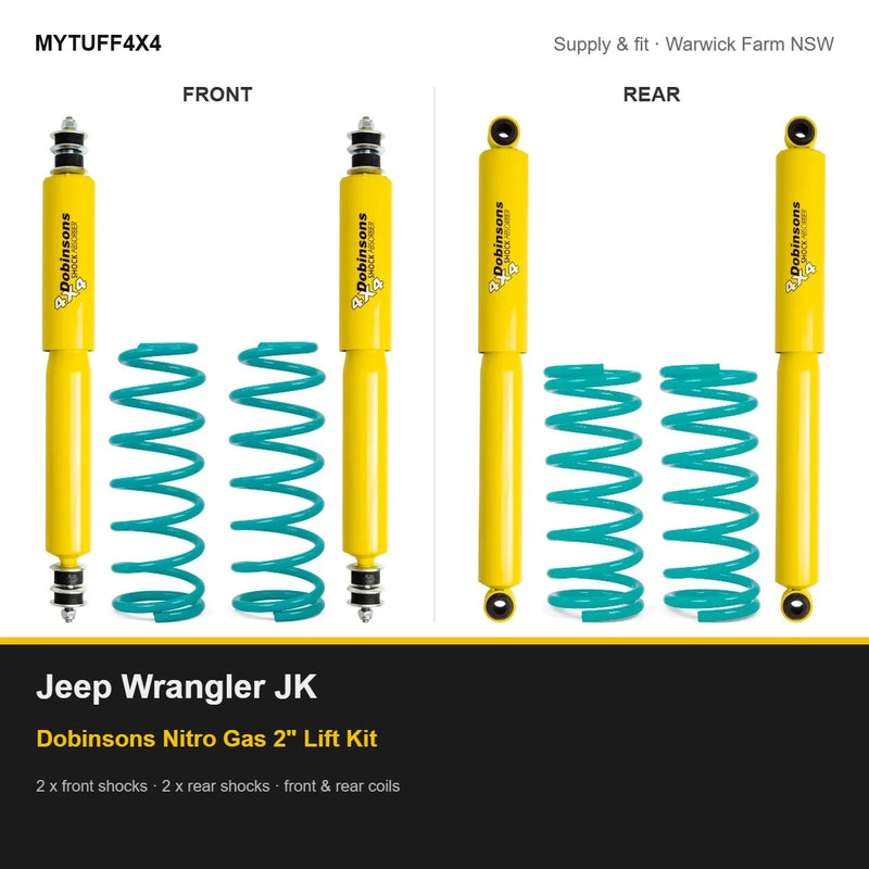Dobinsons Nitro Gas 2 Inch Lift Kit Suitable For Jeep Wrangler JK (2007-2018)