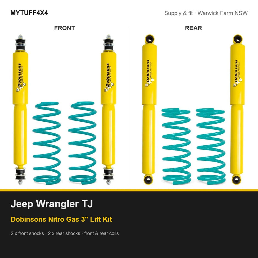 Dobinsons Nitro Gas 3 Inch Lift Kit Suitable For Jeep Wrangler TJ (1997-2006)