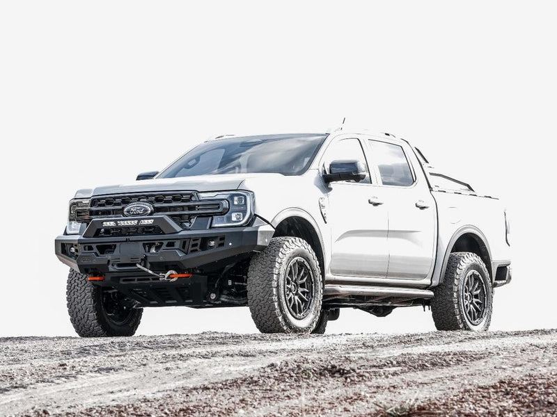 PIAK Genesis Non Loop Bull Bar Orange Recovery Points Black Bash Plate for Ford Ranger 2022 Onwards