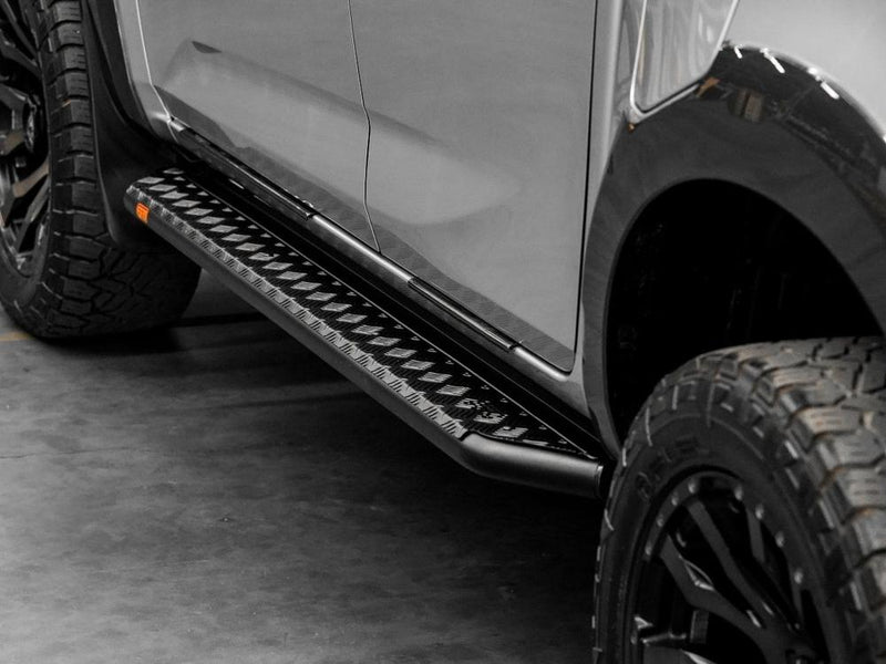 PIAK Black Side Steps Rail Compatible for Isuzu D-MAX 2020-2023 | Tough Off-Road 4WD Steps