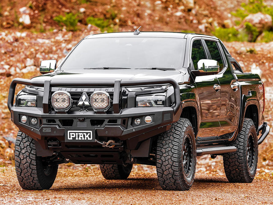 PIAK Genesis Loop Bull Bar for Mitsubishi Triton MV (12/2023 on) | Black Recovery Points & Black Bash Plate