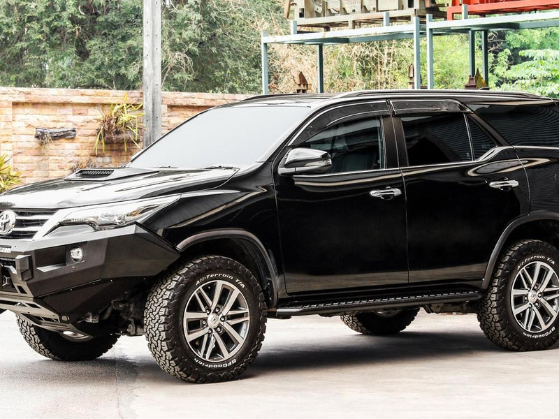 PIAK Elite Non Loop Bull Bar Black Recovery Points Bash Plate for Toyota Fortuner 2015 to 2018