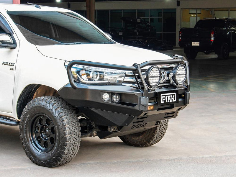 PIAK Elite 3-Loop Bull Bar suitable for Toyota Hilux (2015-2018) | Black Recovery & Bash Plate