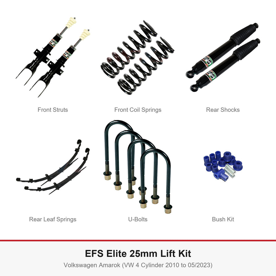 EFS Elite 25mm Lift Kit - Suits Volkswagen Amarok (VW 4 Cylinder 2010 to 05/2023)
