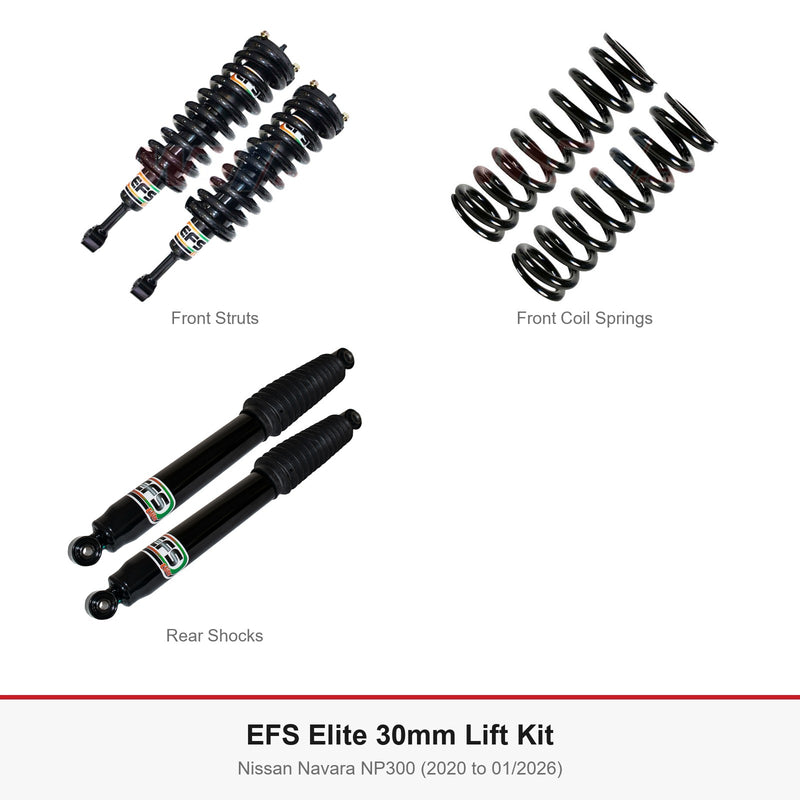 EFS Elite 30mm Lift Kit - Suits Nissan Navara NP300 (2020 to 01/2026)