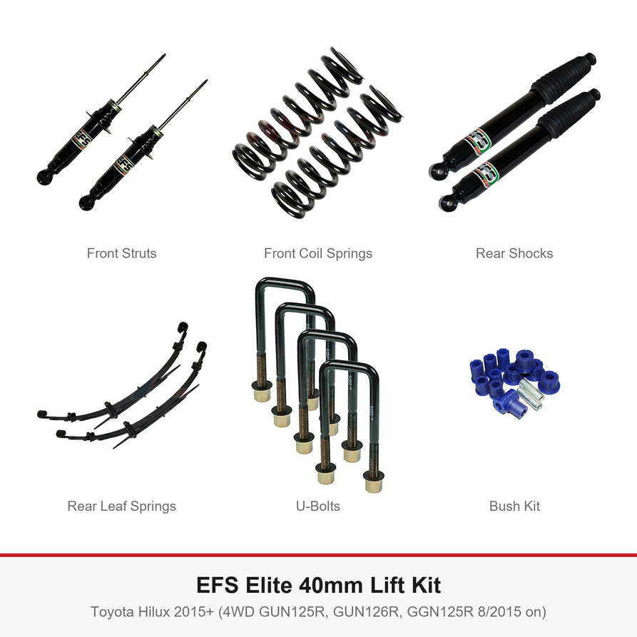 EFS Elite 40mm Lift Kit - Suits Toyota Hilux 2015+ (4WD GUN125R, GUN126R, GGN125R 8/2015 on)