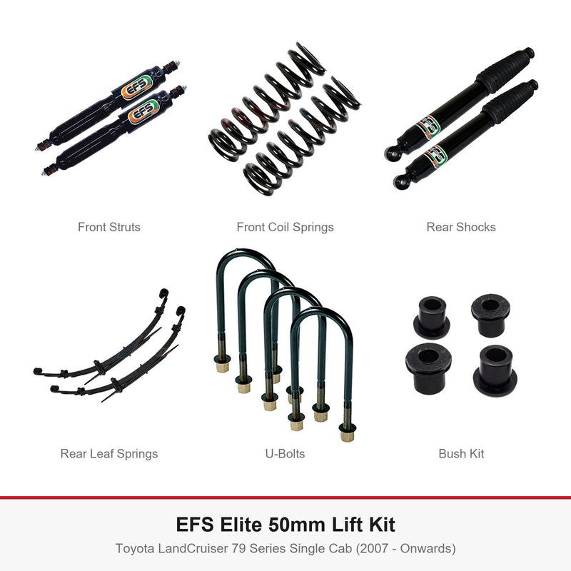 EFS Elite 50mm Lift Kit - Suits Toyota LandCruiser 79 Series Single Cab (2007 - Onwards)