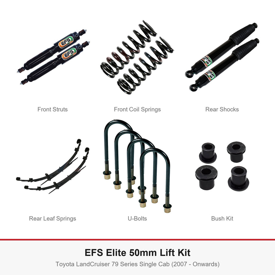EFS Elite 50mm Lift Kit - Suits Toyota LandCruiser 79 Series Single Cab (2007 - Onwards)