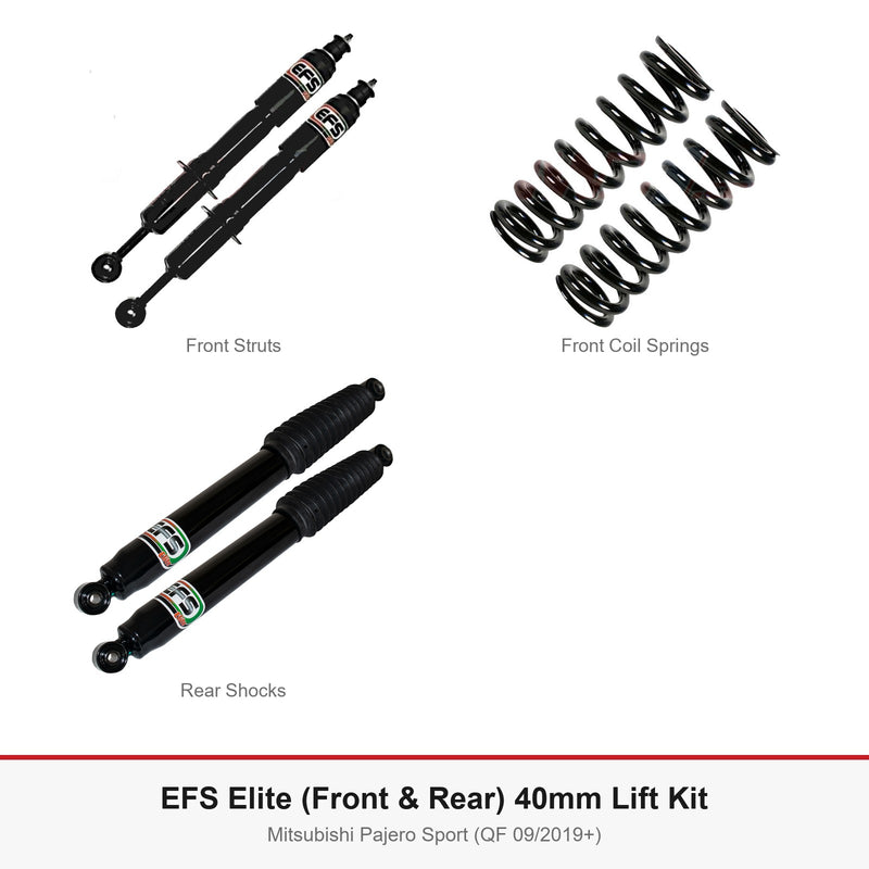 EFS Elite (Front & Rear) 40mm Lift Kit - Suits Mitsubishi Pajero Sport (QF 09/2019+)