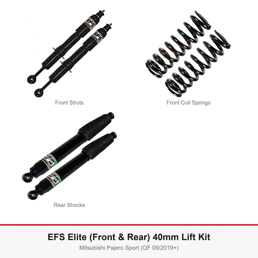 EFS Elite (Front & Rear) 40mm Lift Kit - Suits Mitsubishi Pajero Sport (QF 09/2019+)