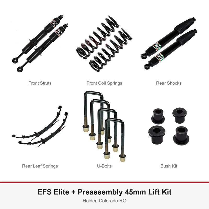 EFS Elite + Preassembly 45mm Lift Kit - Suits Holden Colorado RG