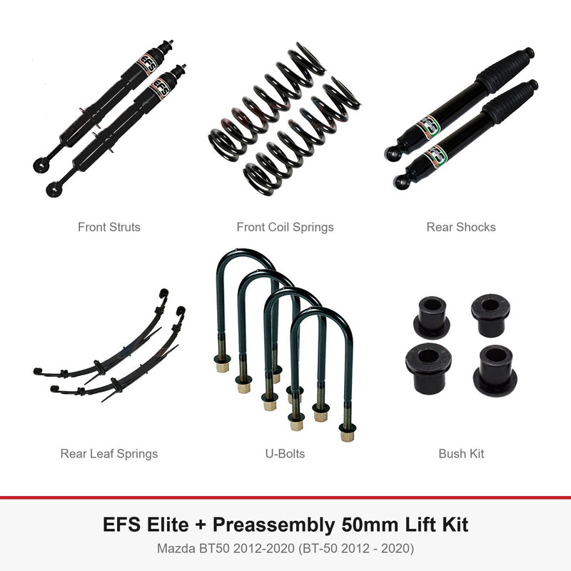 EFS Elite + Preassembly 50mm Lift Kit - Suits Mazda BT50 2012-2020 (BT-50 2012 - 2020)