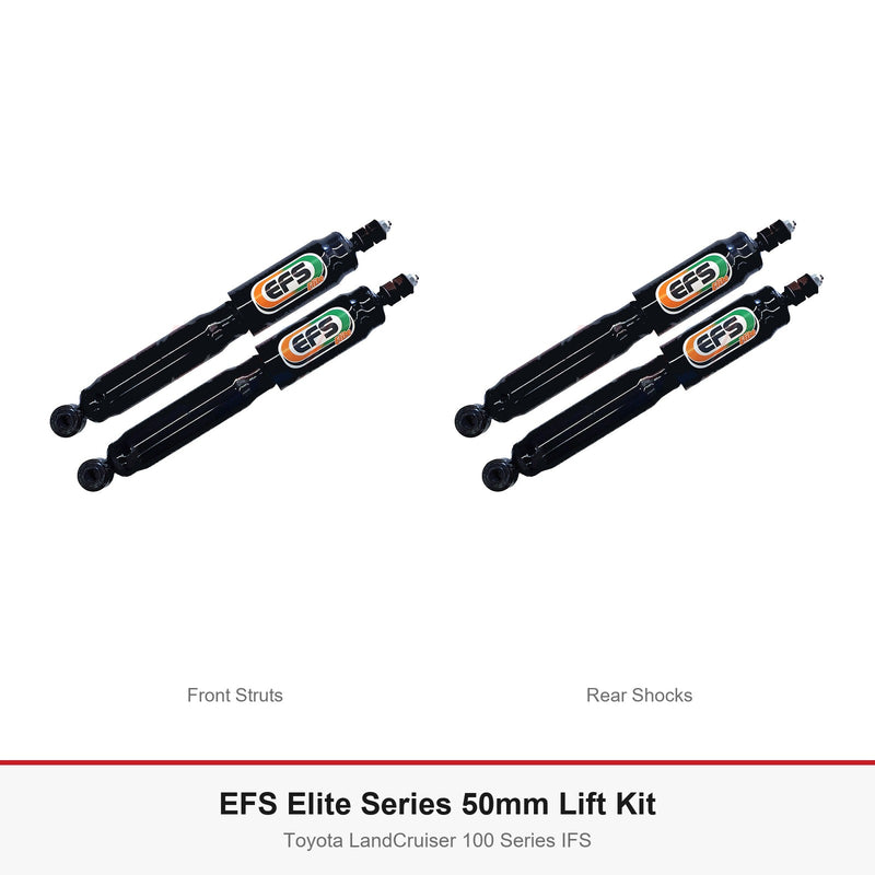 EFS Elite Series 50mm Lift Kit - Suits Toyota LandCruiser 100 Series IFS