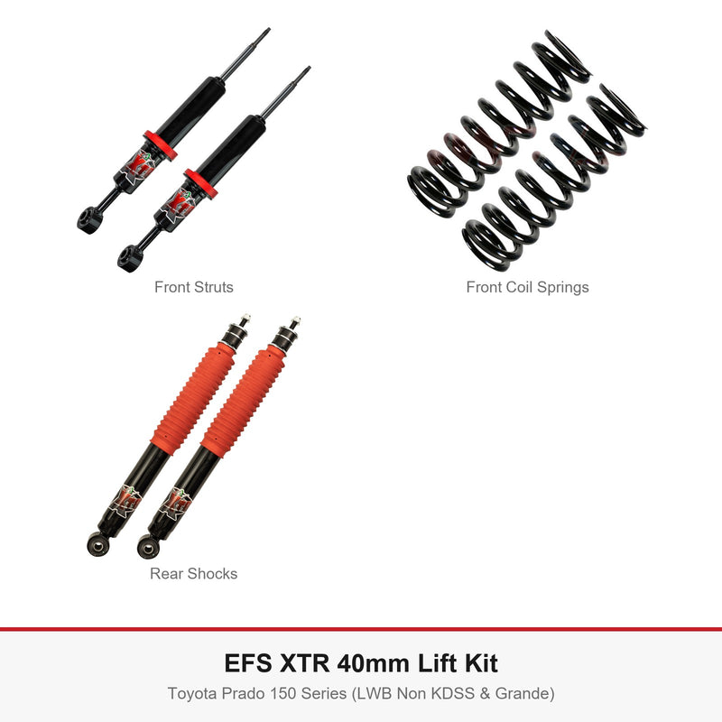 EFS XTR 40mm Lift Kit - Suits Toyota Prado 150 Series (LWB Non KDSS & Grande)
