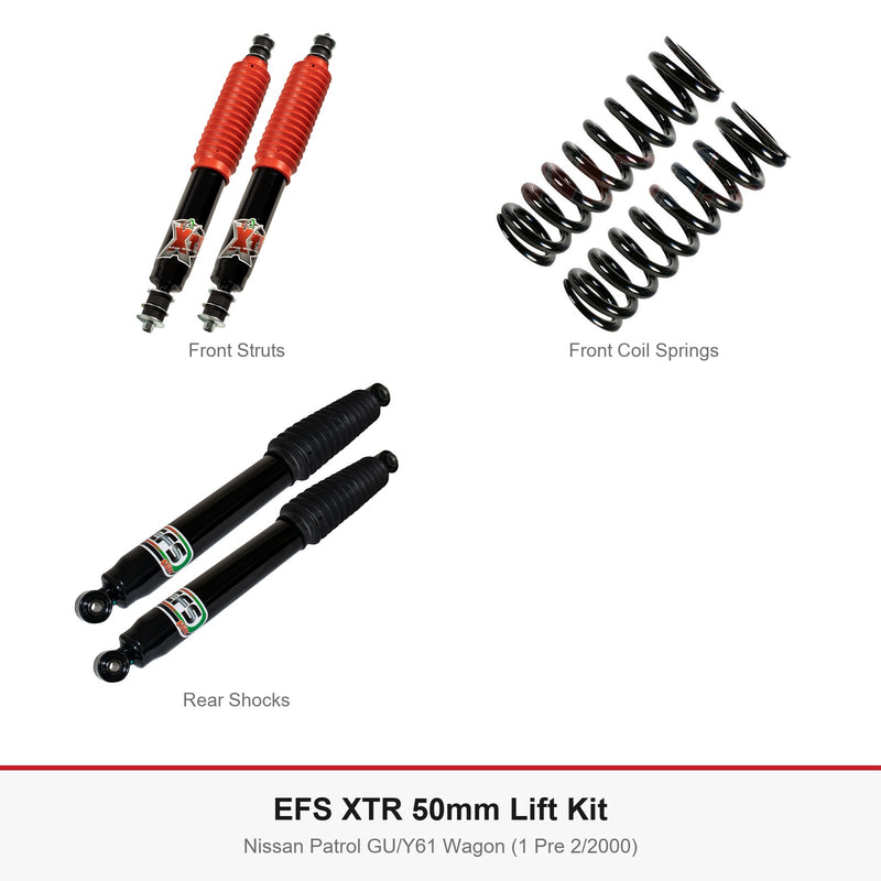 EFS XTR 50mm Lift Kit - Suits Nissan Patrol GU/Y61 Wagon (1 Pre 2/2000)