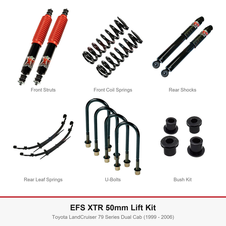 EFS XTR 50mm Lift Kit - Suits Toyota LandCruiser 79 Series Dual Cab (1999 - 2006)