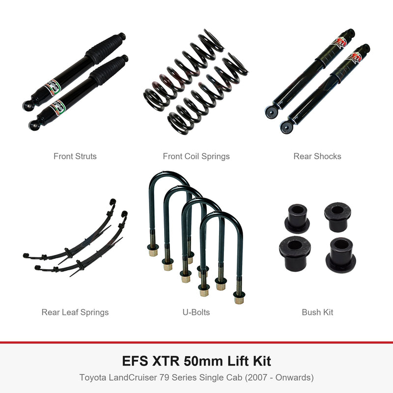 EFS XTR 50mm Lift Kit - Suits Toyota LandCruiser 79 Series Single Cab (2007 - Onwards)