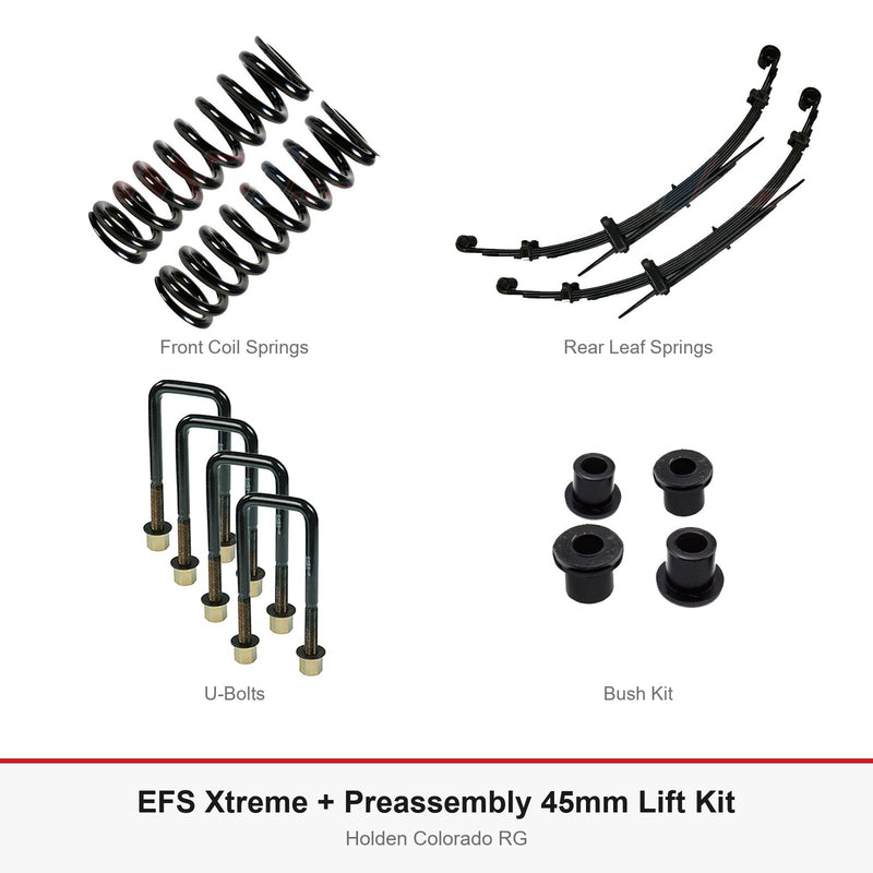 EFS Xtreme + Preassembly 45mm Lift Kit - Suits Holden Colorado RG