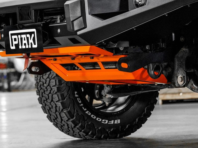 PIAK Elite Non Loop Bull Bar Black Recovery Points Orange Bash Plate for Ford Ranger 2015 to 2018