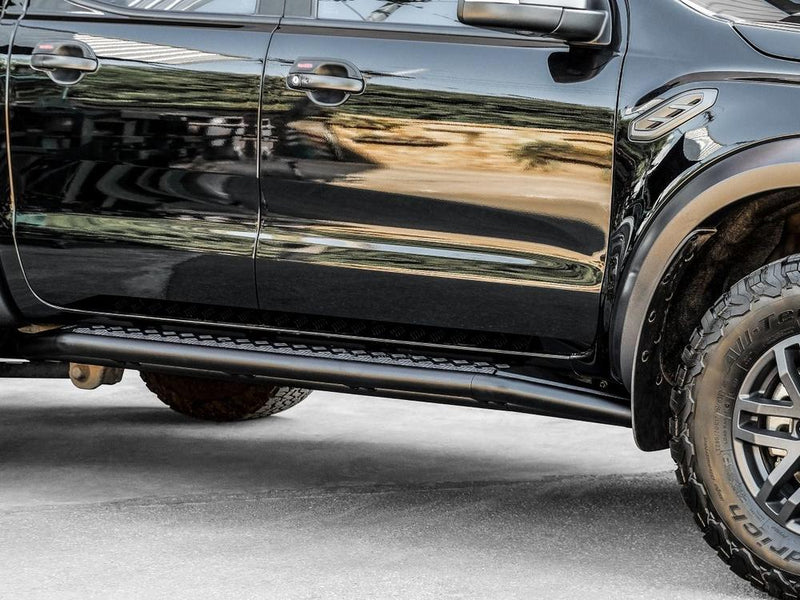 PIAK Black Side Steps for Ford Ranger Raptor PX MKIII 2018 Onwards | Side Rail Compatible