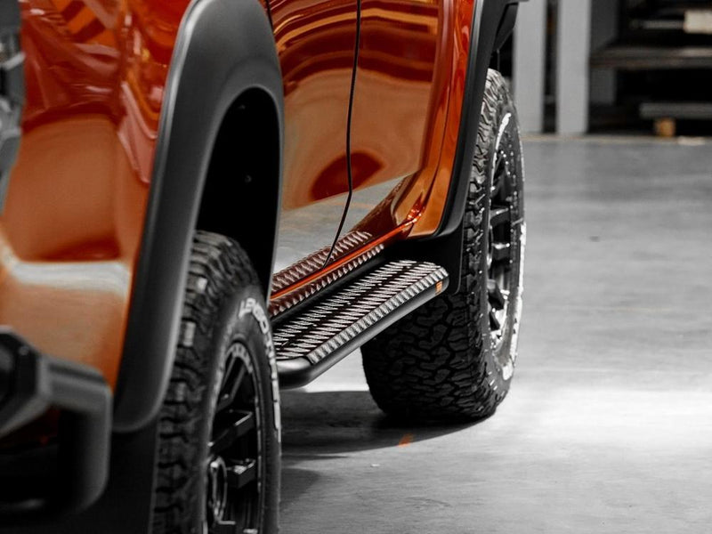 PIAK Black Side Steps for Mitsubishi Triton MR 2018-2023 | Side Rail Compatible