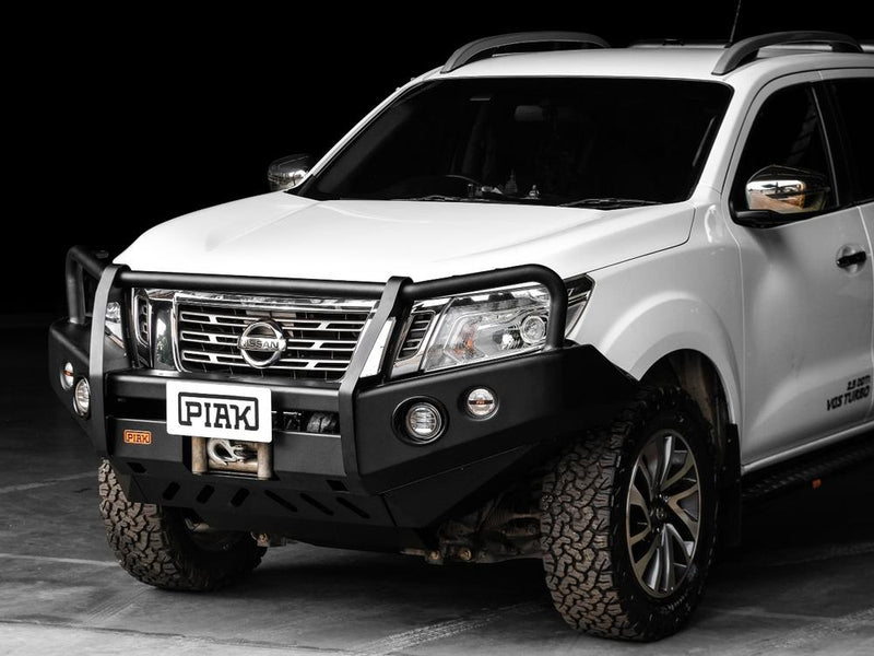 PIAK Premium 3-Loop Bumper Bull Bar Black Recovery Points Bash Plate for Nissan Navara D23 NP300 2015-2020