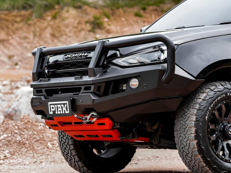 PIAK Genesis 4x4 Front Winch Loop Bumper Bull Bar with Orange Bash Plate for Isuzu MU-X 2021+