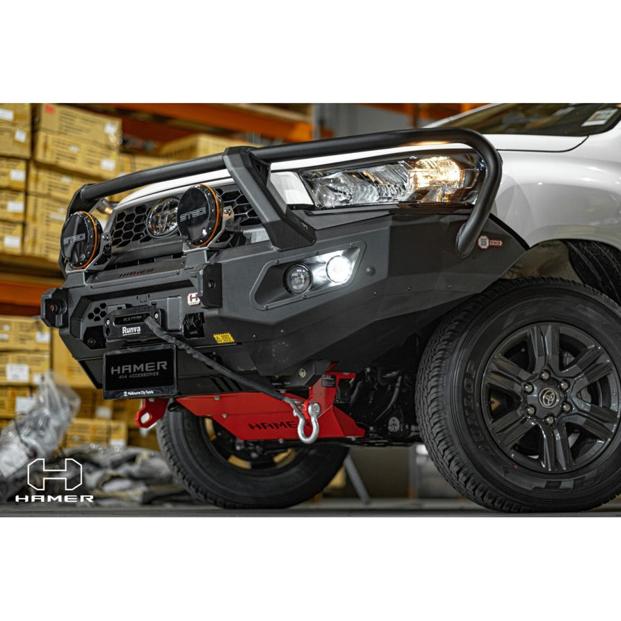 Hamer 4x4 Bull Bar Atlas Series Plus (incl. 3.5T Rated Recovery Points) Suitable For No Flares Model Coming Soon - Not Suitable For Single Cab And Low-rider Models For Toyota Hilux Revo 2020-2023