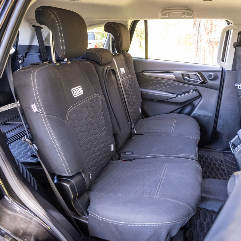 ARB Neoprene Seat Cover Set, Rear, Suitable For Isuzu D-Max Dual Cab and Mazda BT-50 Dual Cab (Bench Seat With Armrest) – 0850111NR