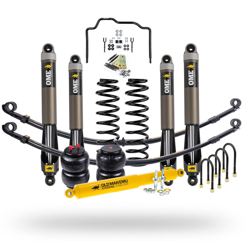 Old Man Emu MT64 Suspension Kit with Parabolic Springs Suitable For Toyota LandCruiser 70 Series Single Cab, Troop Carrier 1999-2007