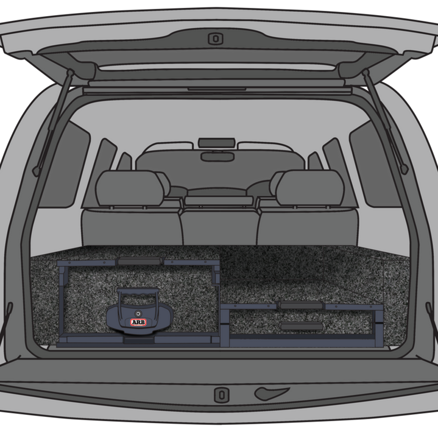 ARB Drawer Bundle – Left Drawer With Roller Floor, Right Roller Floor (Low-Height), 945mm Long Suitable For Toyota Prado – B02478