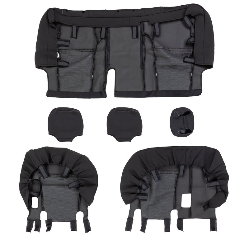 ARB Neoprene Seat Cover Set, Rear, Suitable For Isuzu D-Max Dual Cab and Mazda BT-50 Dual Cab (Bench Seat With Armrest) – 0850111NR