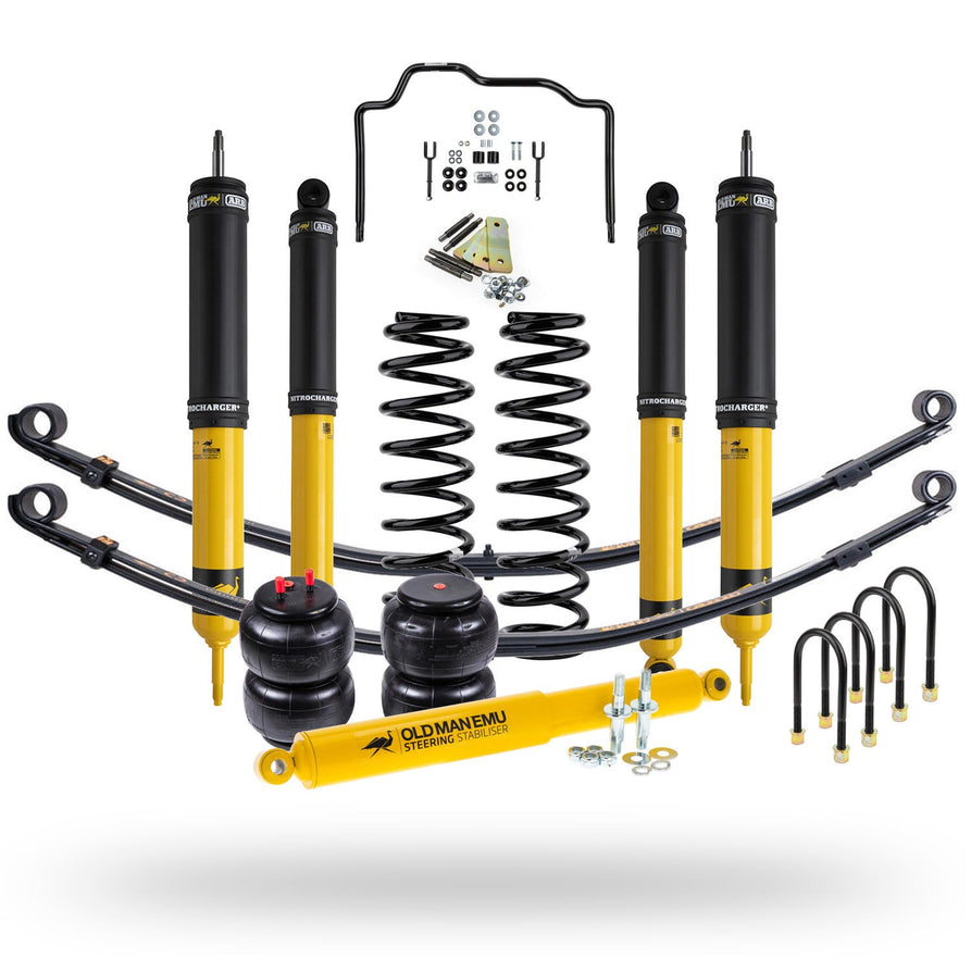Old Man Emu Nitrocharger Plus Suspension Kit with Parabolic Springs Suitable For Toyota LandCruiser 78 Series Troop Carrier 2007-on