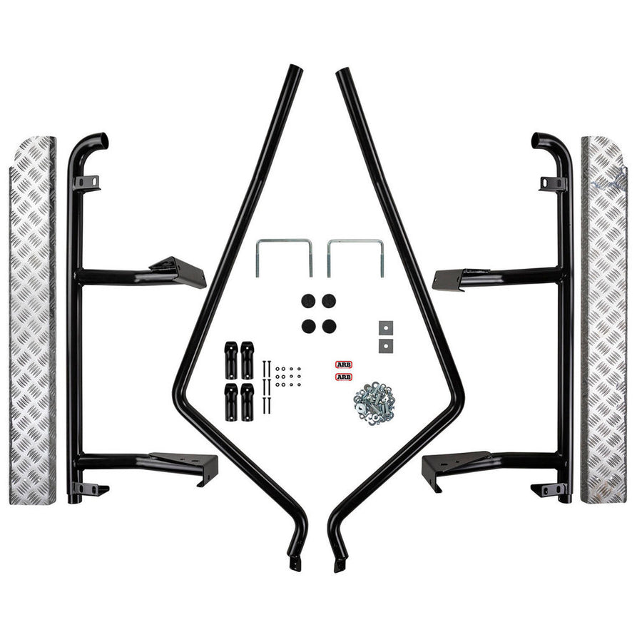 ARB Deluxe Side Steps and Rails with Aluminium Tread Suitable For Patrol GQ – B03394