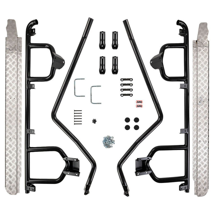 ARB Deluxe Steps and Rails with Aluminium Tread Suitable For 78 Series LandCruiser – B03393