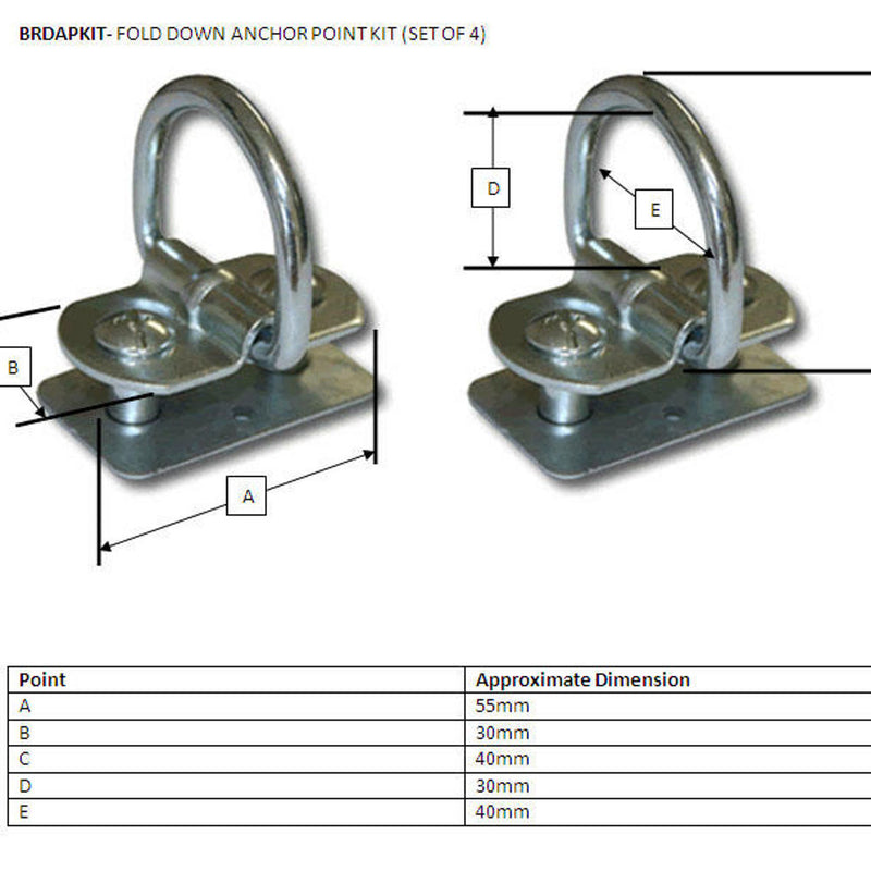 ARB Fold Down Anchor Point Kit Suitable For ARB Drawer System – BRDAPKIT