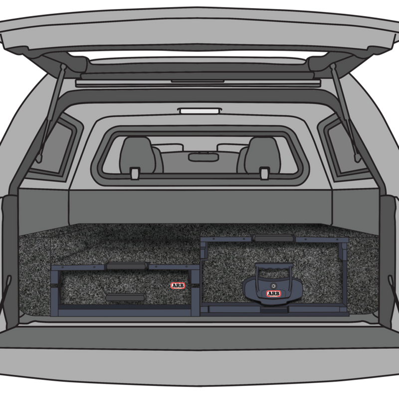 ARB Drawer Bundle – Left Roller Floor (Mid-Height), Right Drawer With Roller Floor, Left Side Floor Adaptor – 1355mm