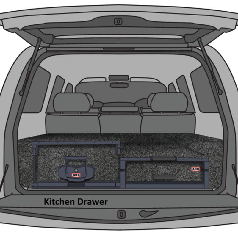 ARB Drawer Bundle – Left Kitchen, Right Roller Floor (Mid-Height), Right Side Floor Adaptor