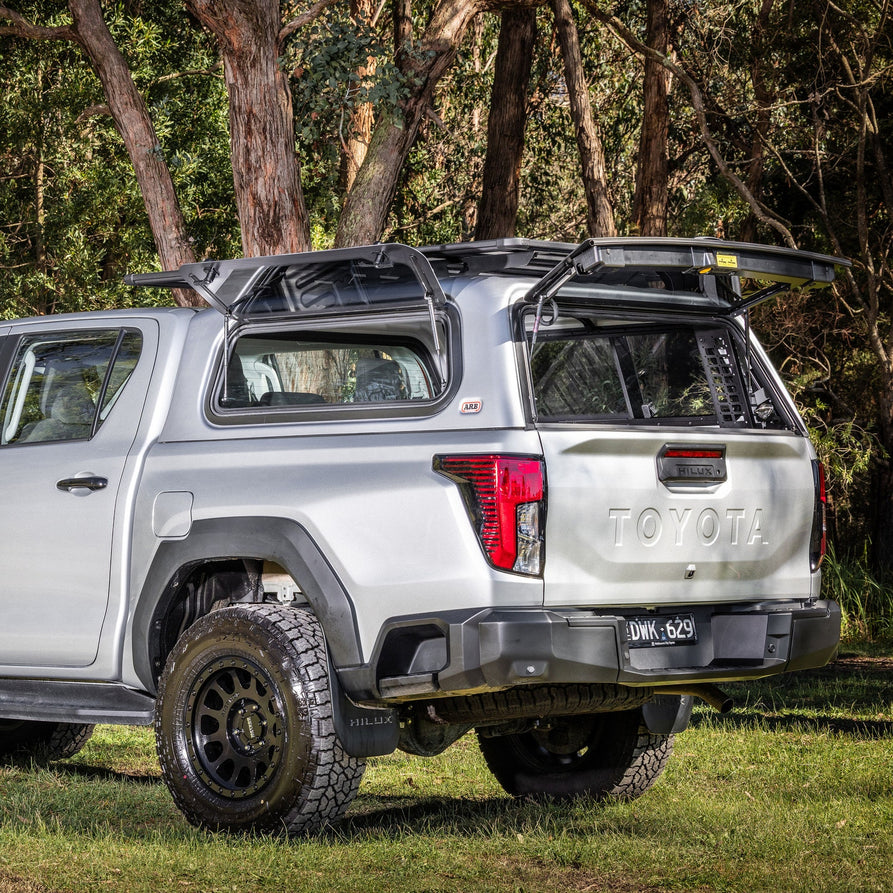 ARB Classic Canopy with Smooth Finish, Sliding RHS, Lift-Up LHS Window Suitable For Toyota Hilux – CLS81B