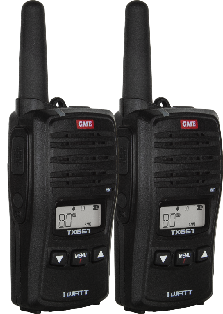 GME TX667TP 1 Watt UHF CB Handheld Radio - Twin Pack