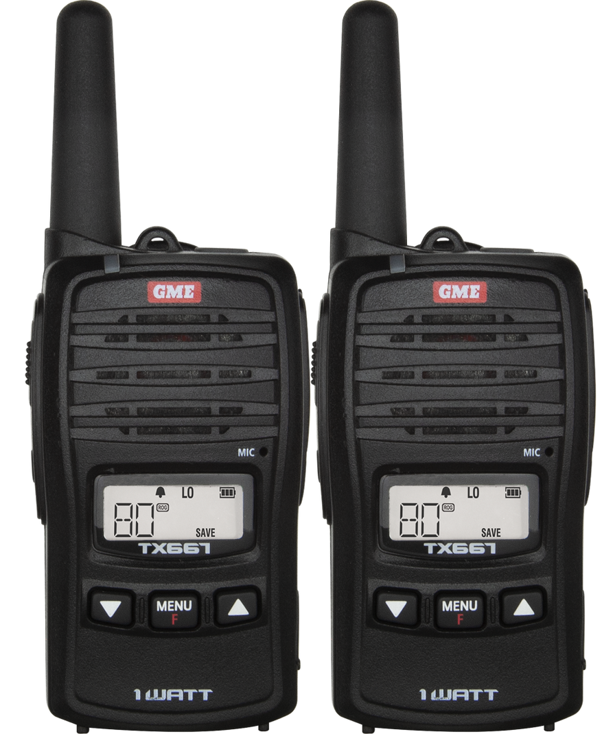 GME TX667TP 1 Watt UHF CB Handheld Radio - Twin Pack