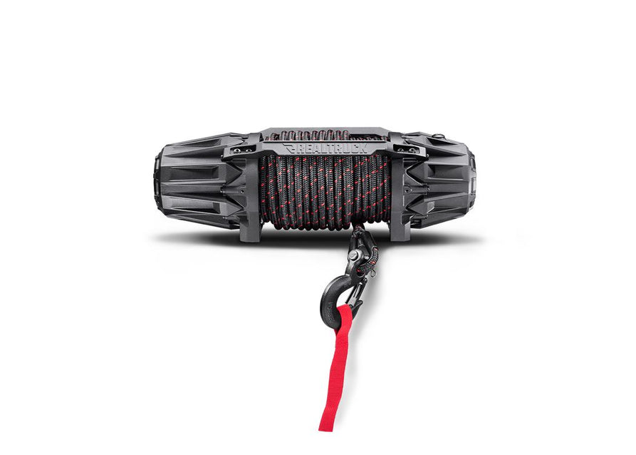 RealTruck 10000lb Recovery Winch with Synthetic Rope