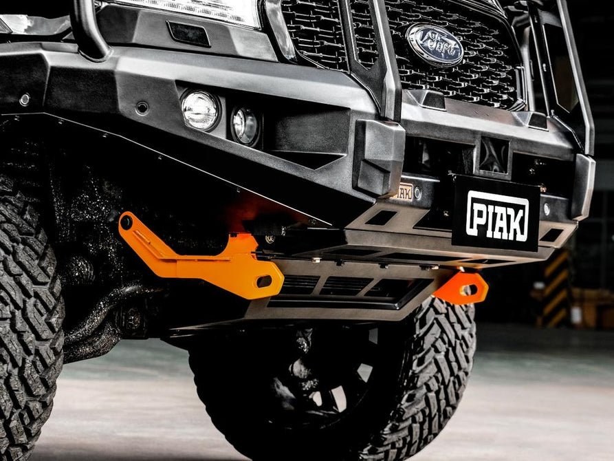 PIAK Elite 3-Loop Bull Bar for Ford Ranger (2015-2018) | Orange Recovery Points & Black Bash Plate