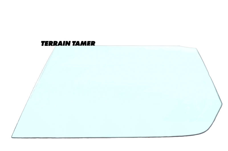 DOOR GLASS FRONT L/H SUITABLE FOR WITH VENT WINDOW GREEN T=4.0