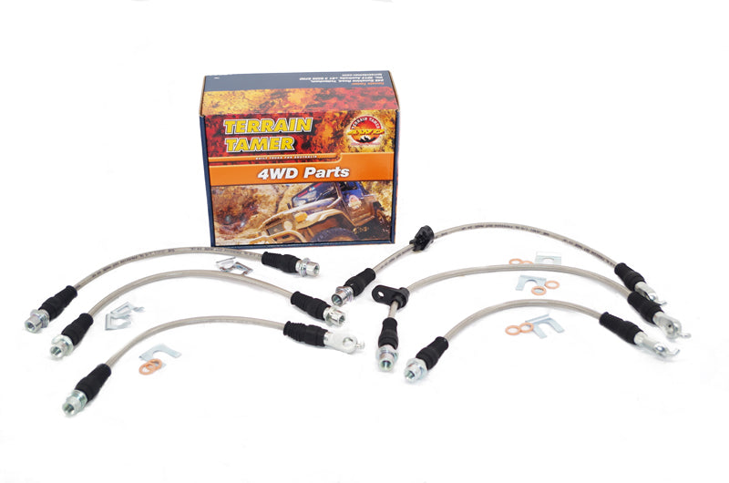 BRAIDED BRAKE HOSE KIT SUITABLE FOR RAISED SUSPENSION