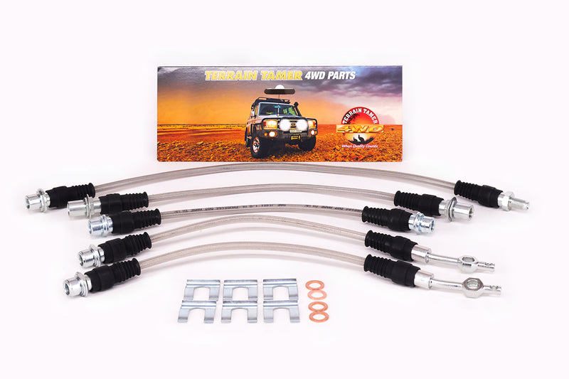 BRAIDED BRAKE HOSE KIT FRONT SUITABLE FOR BIG BRAKE KIT TTBBK07