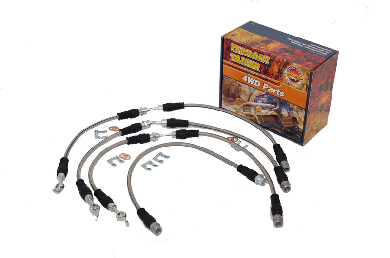 BRAIDED BRAKE HOSE KIT SUITABLE FOR RAISED SUSPENSION