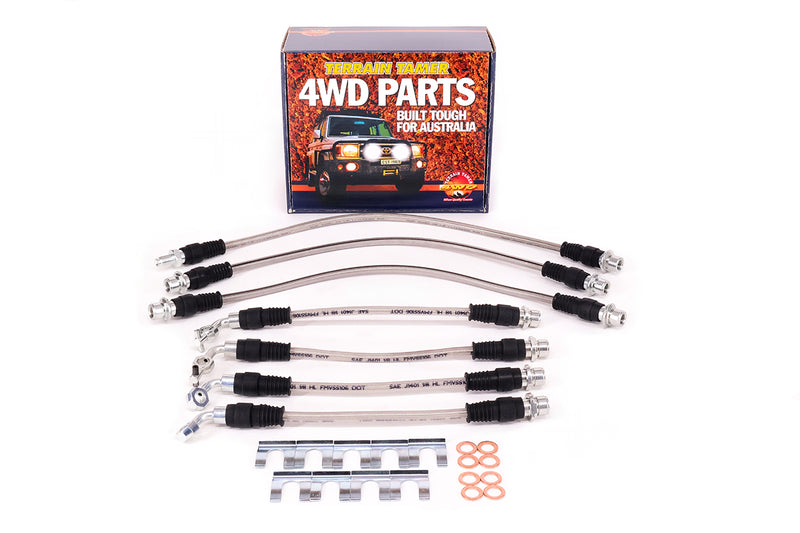 BRAIDED BRAKE HOSE KIT SUITABLE FOR 2" RAISED SUSP. SOUTH AFRICA SPE