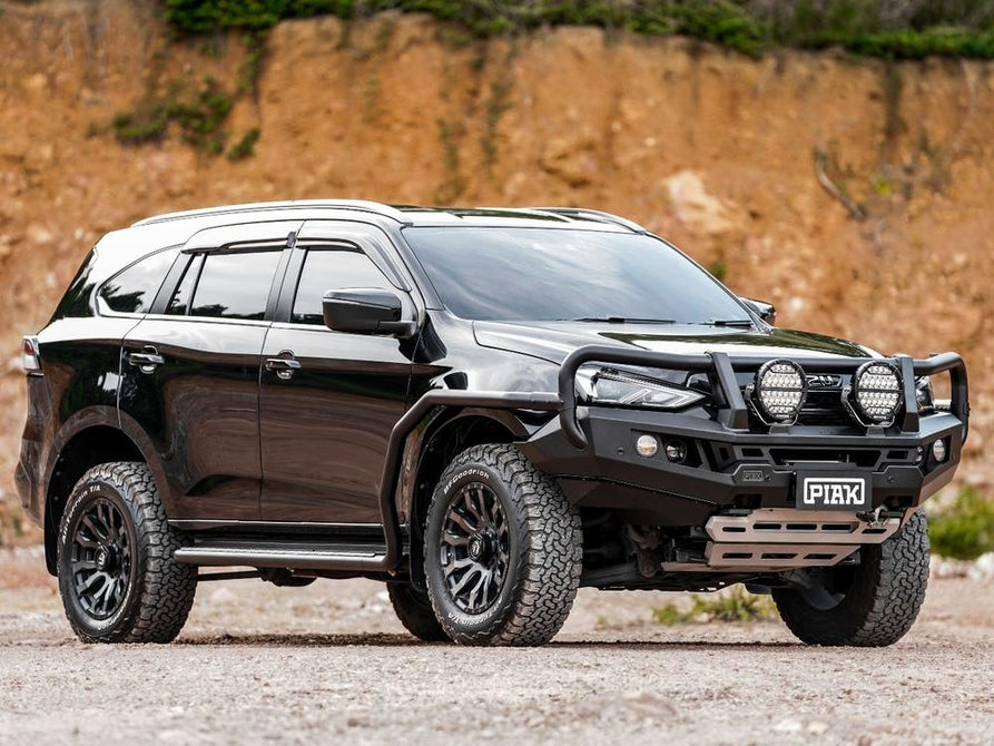 PIAK Genesis 4x4 Loop Bumper Bull Bar with Grey Bash Plate for Isuzu MU-X 2021+ | Black Recovery Points